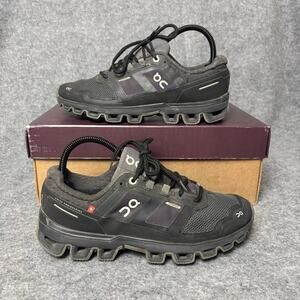 On Cloudventure Waterproof Black Graphite Trail Running Shoes Womens Size 8 US